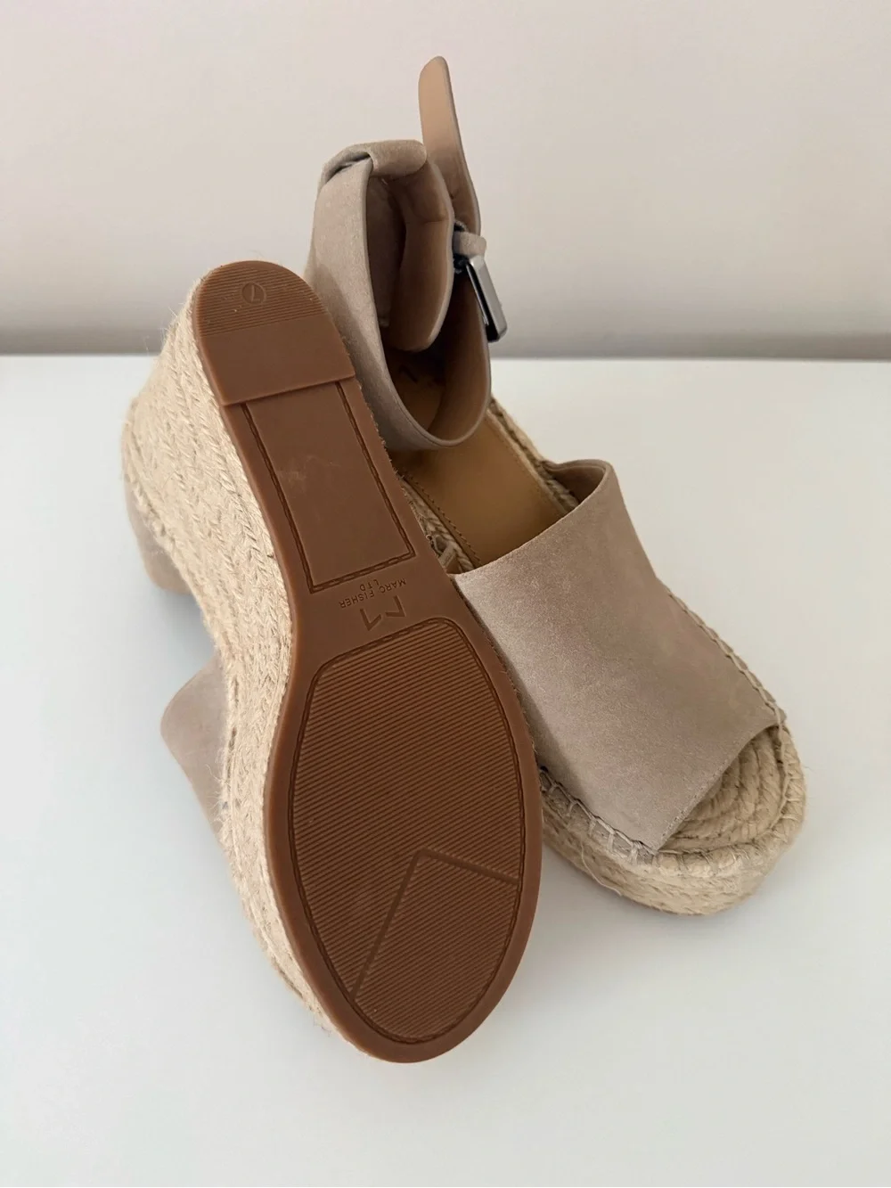 Marc Fisher Suede Espadrille Wedge Sandals - Size 7